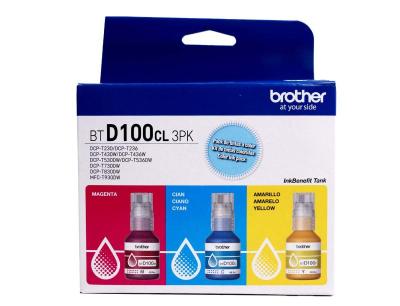 Pack de Botellas de Tinta Brother BTD100CL 3 Color...
