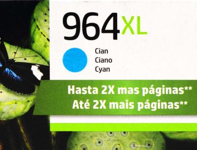 Cartucho de Tinta HP 964XL 3JA54AL Cian 1,600 Pág...