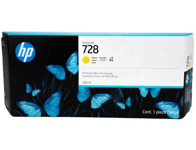 Cartucho De Tinta HP 728 Amarillo 300 Ml Para Desi...