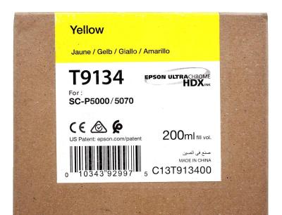 Tinta Epson T913400 UltraChrome HD Yellow 200 ml p...
