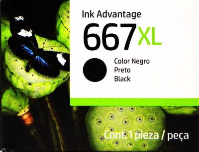 Tinta Hp 3ym81al (667xl) Black Para Dj Ink Advanta...